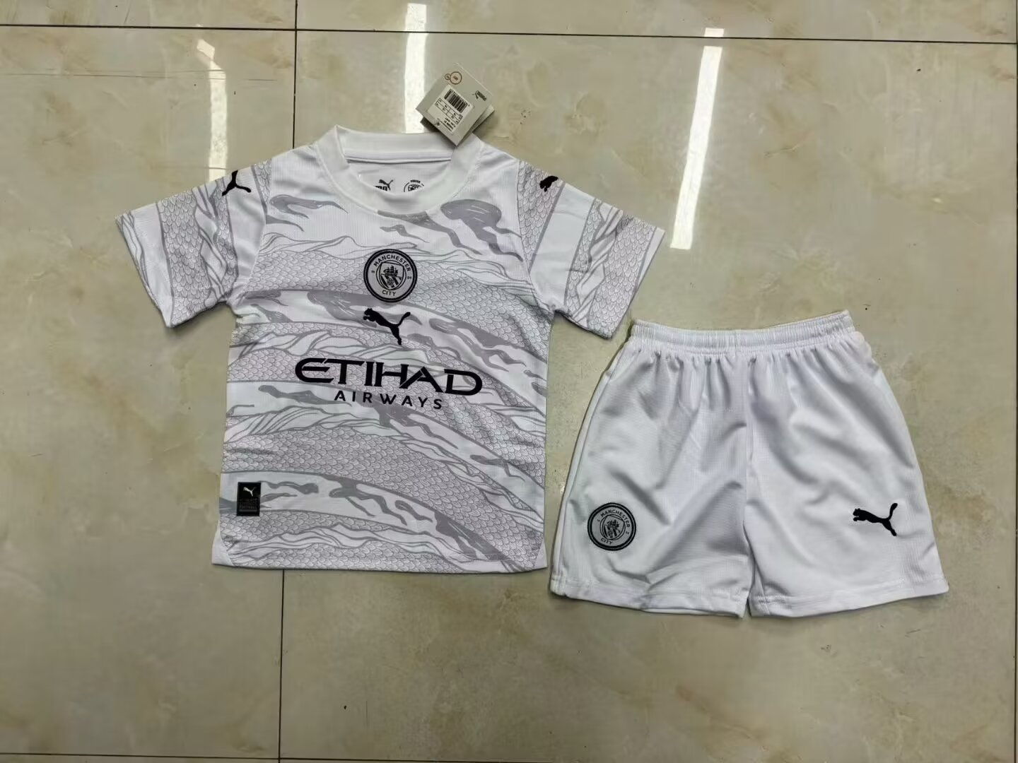 Kids-Manchester City 23/24 Special White/Dragon Soccer Jersey